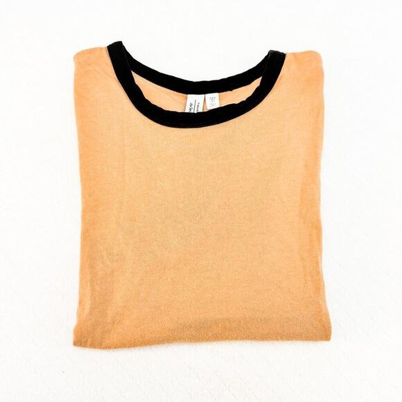 & Other Stories Black Trimmed Tan Baseball T-Shirt Size 0 - Picture 6 of 6